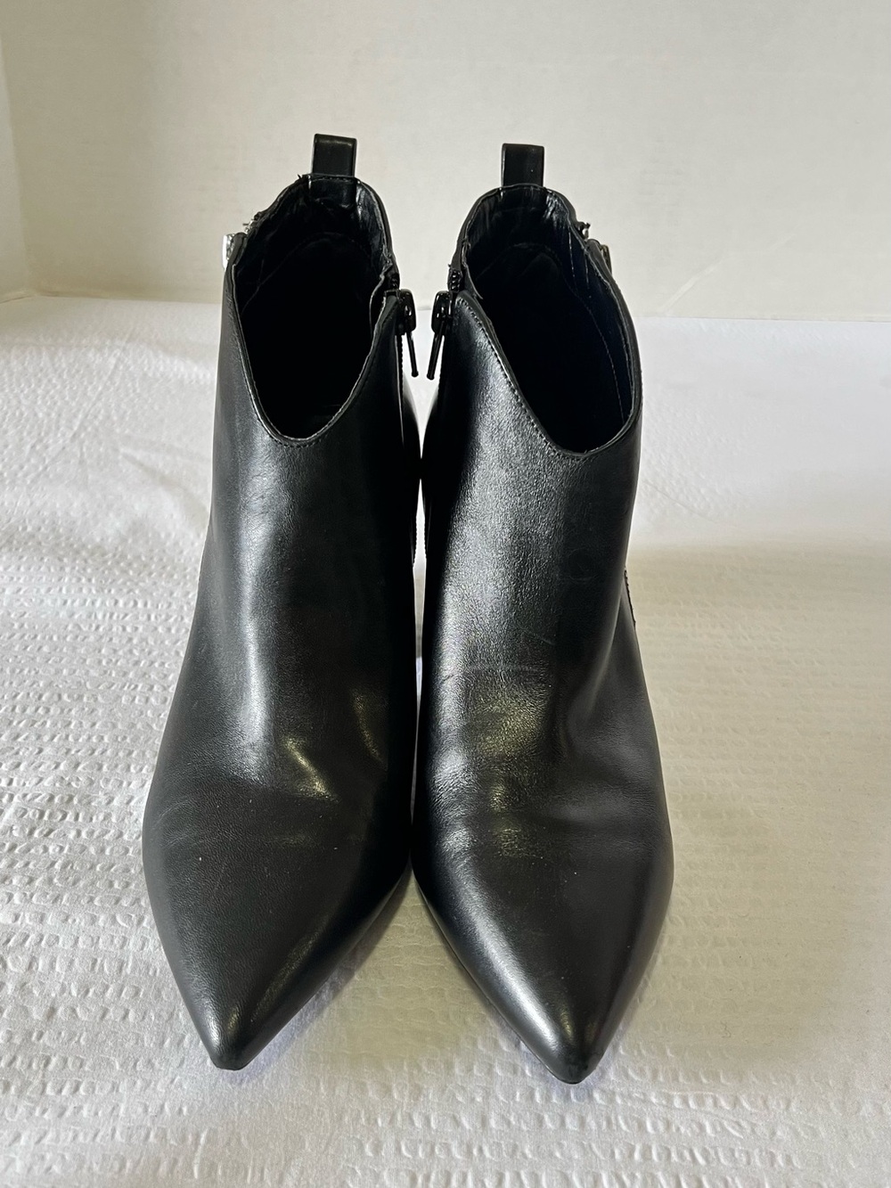 Marc Fisher ‘Retta’ Black Leather Ankle Boots